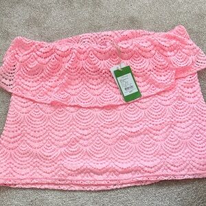 Lilly Pulitzer Pink Lace Off-Shoulder Top